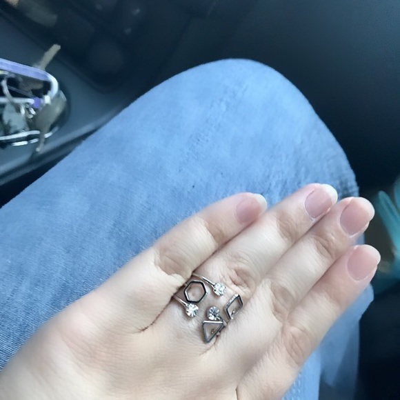 NEW!💙💎BUNDLE OF 3! GEOMETRIC RINGS💎💙SILVERY CZ - Picture 7 of 16